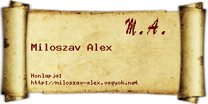Miloszav Alex névjegykártya